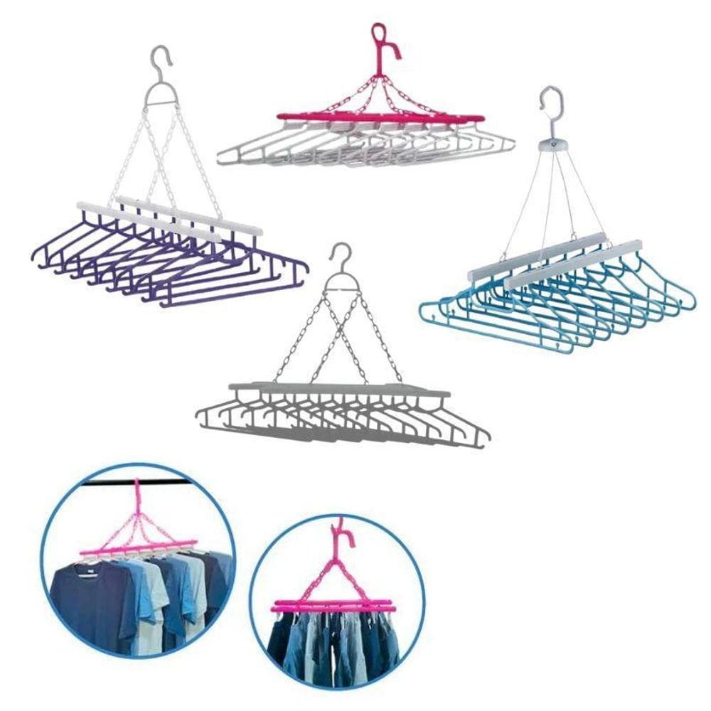 Varal Premium Com 8 Cabides Para Pendurar Camisa E Camiseta