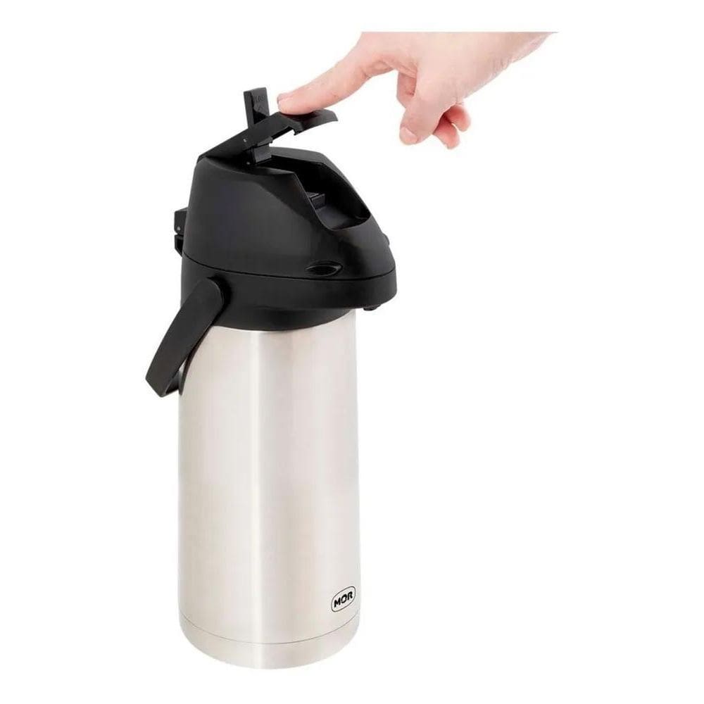 2X Garrafa Térmica Total Inox Airport Com Alavanca 1,9 Litro