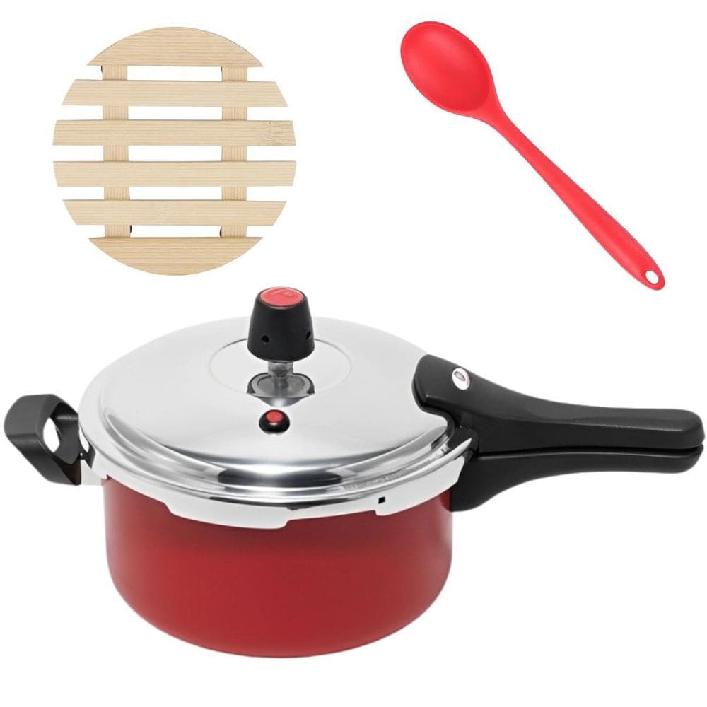 Panela De Pressão 3L Fechamento Externo + Descanso + Colher