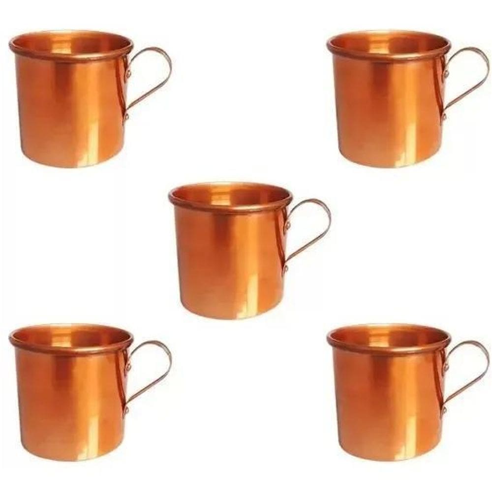 10X Kit 05 Canecas Moscow Mule Alumínio Cor Cobre 350Ml
