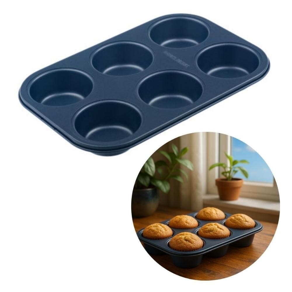Forma Cupcake Muffin Mini Bolo Antiaderente  6 Cavidades Luxo