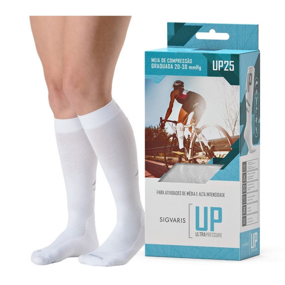 Meia de Compressão 3/4 Panturriha | Sigvaris UP | 20-30 mmgh | 37 a 40 - Preto