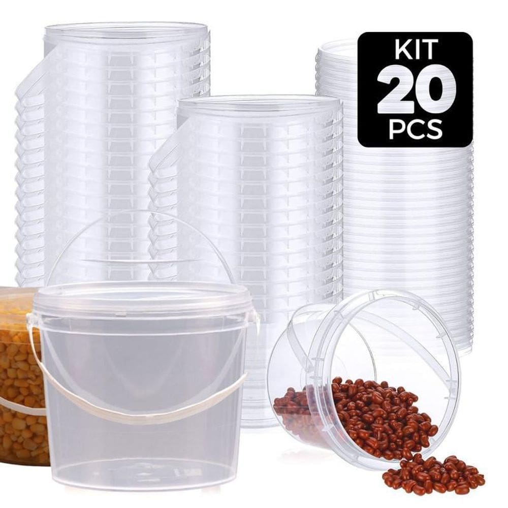 Balde Transparente 1.8 Litro 20 Pçs