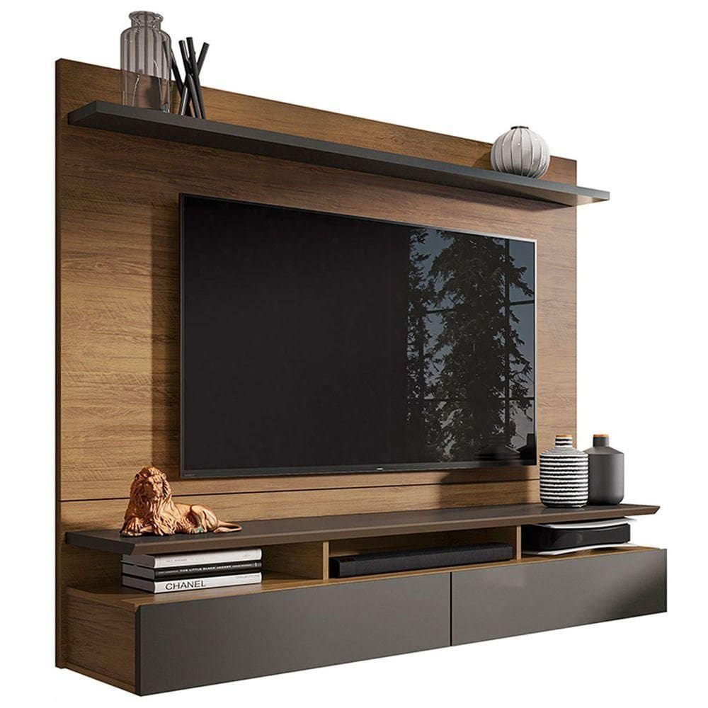 Painel Para Até 55” Noruega Grafite Perolizado Freijó