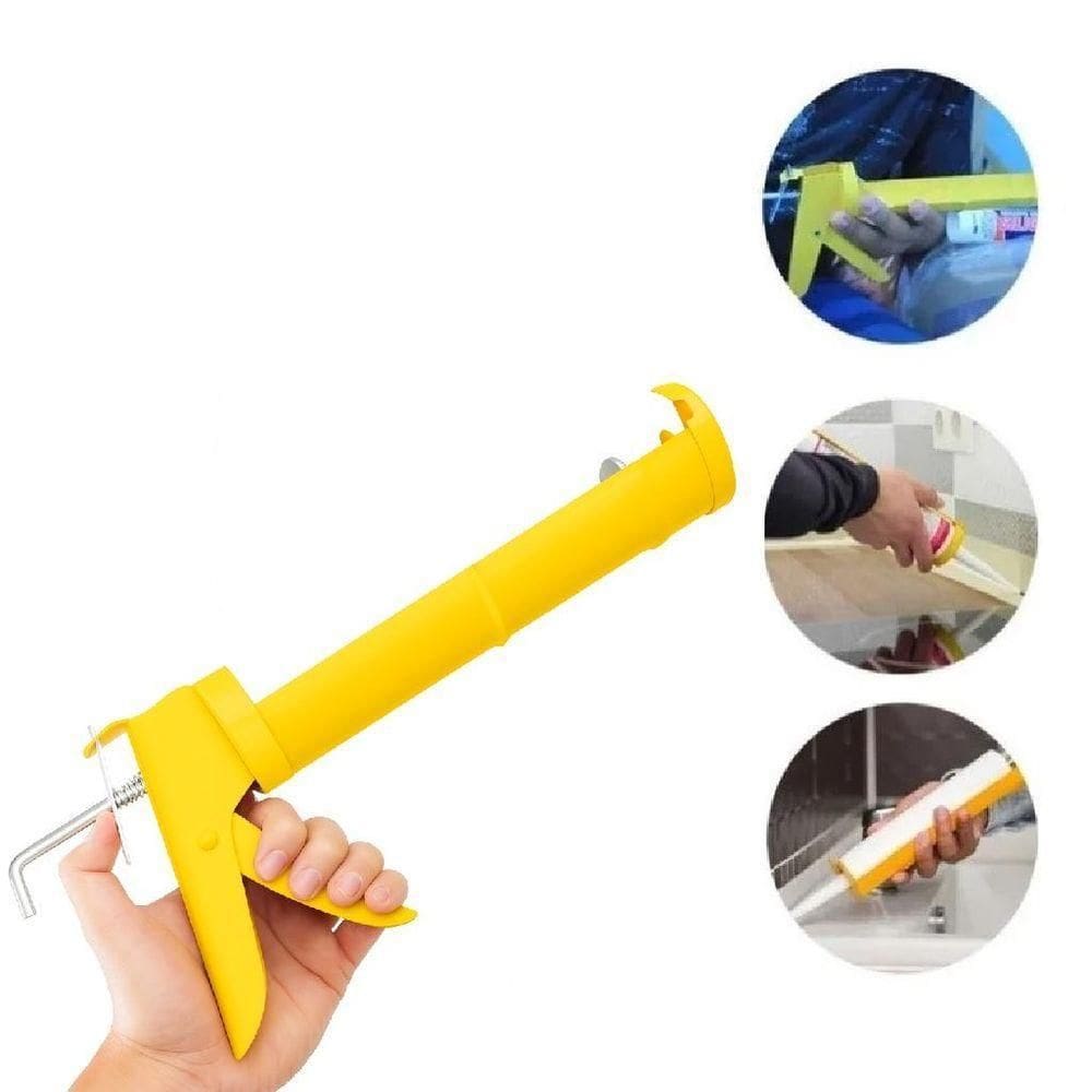 Pistola Aplicadora De Silicone Profissional Em Aço Reforçado Para Tubos De 300g Com Alta Precisão