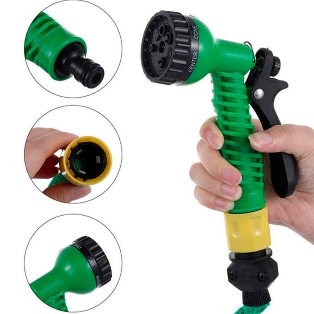 Mangueira Jardim Com Pistola Ajustável E Jatos