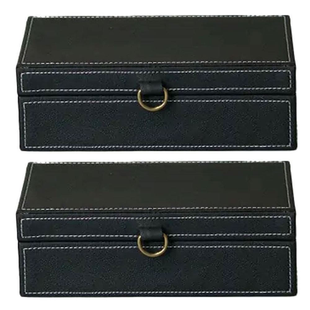 Caixa Decorativa Com Revestimento Luxo Preto