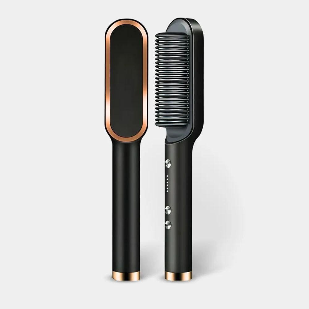 Escova Pente Alisadora Profissional Preta – Praticidade, Tecnologia E Cabelos Perfeitos Em Minutos - Bivolt