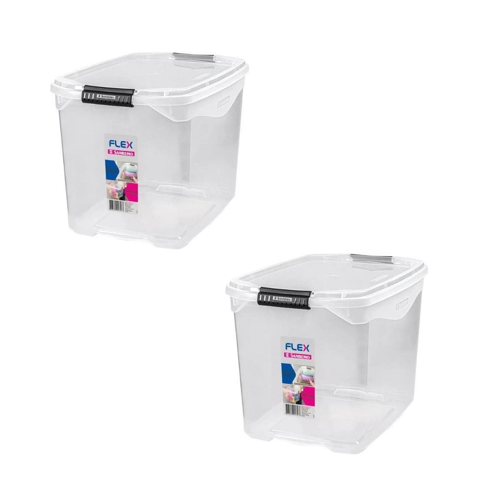 Kit 2 Caixa Organizadora Multiuso 29 Litros Flex Sanremo
