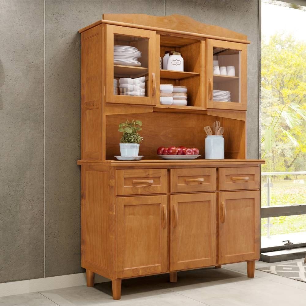 Cristaleira para Sala de Jantar 5 Portas e 3 Gavetas em Madeira Brasil - Cavazotto