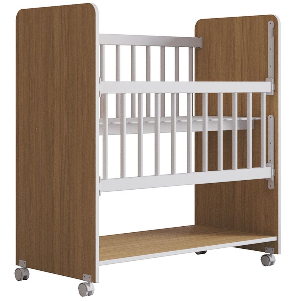 Berço de Bebê com Rodinhas com Grade Móvel Jasmin