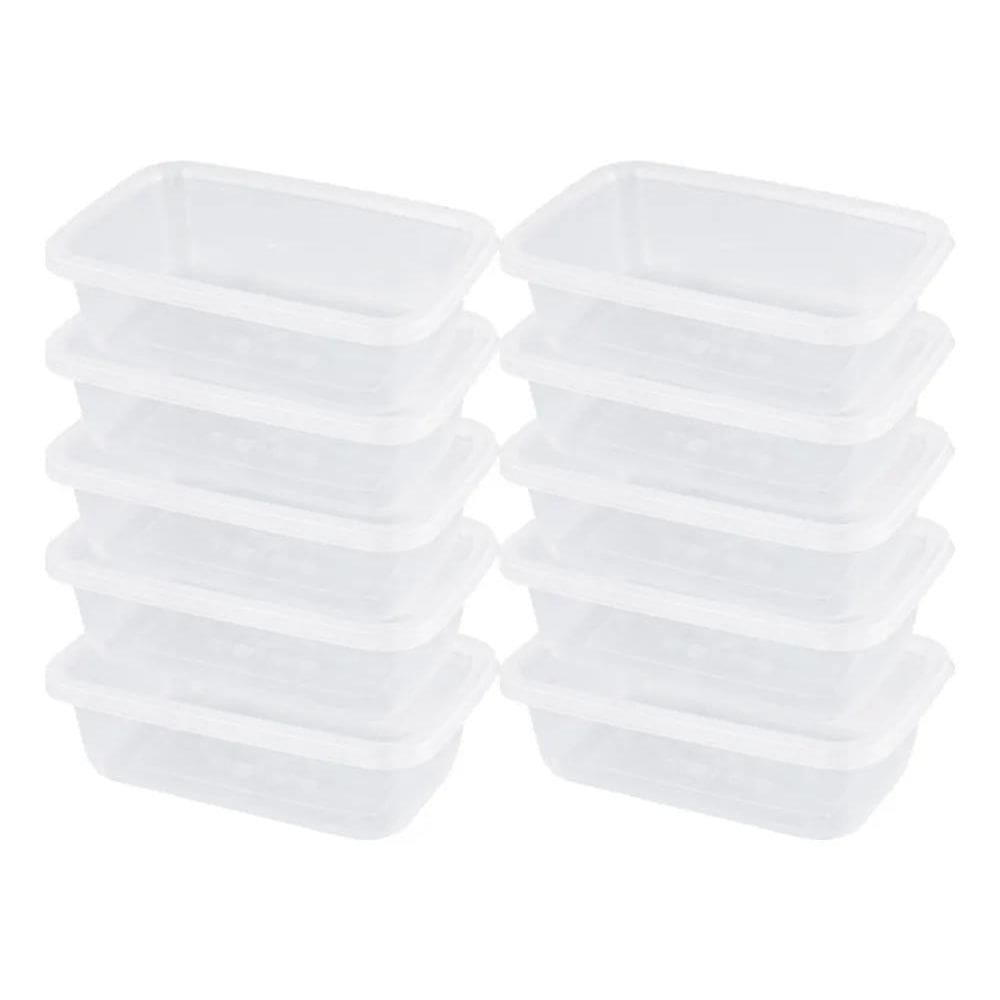 Kit 10 Pote 800 Ml Transparente Bpa Free Marmita Microondas