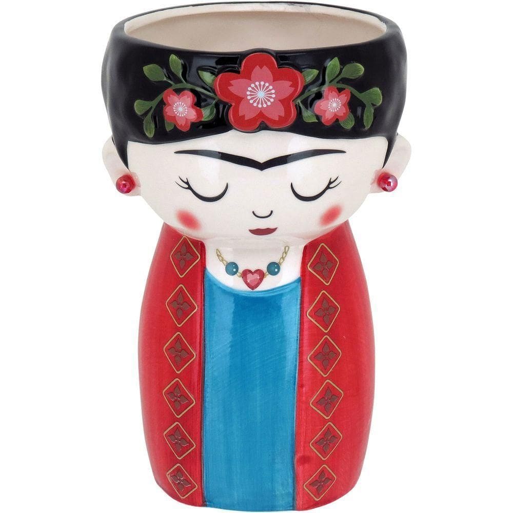 Cachepô Vaso Decorativo Planta Cerâmica 21x13x13cm Colorido