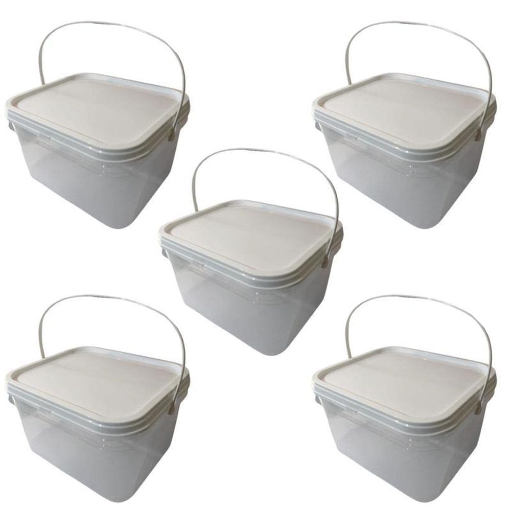 Balde Para Açaí 2.4 Litros Com Tampa-Kit 5 Pçs