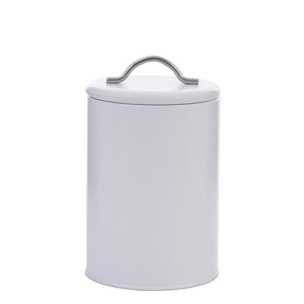 Lata Hermetica Coffee Relevo Branca 12X19X12Cm Metal