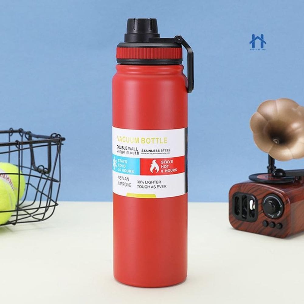 Super Garrafa Térmica 1000Ml Quente & Frio Aço Inox 304 Alça