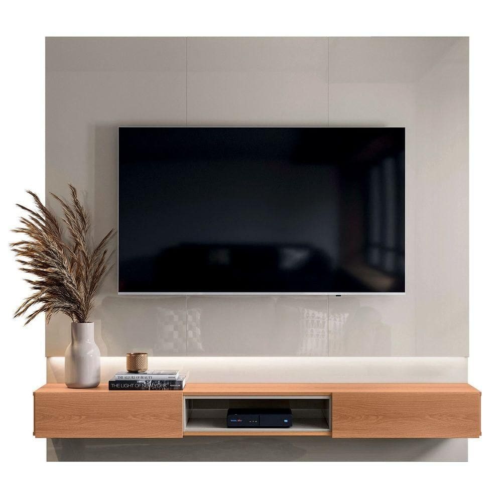 Painel Para Tv De Até 70 2 Gavetas Pietra Off White-jequitiba