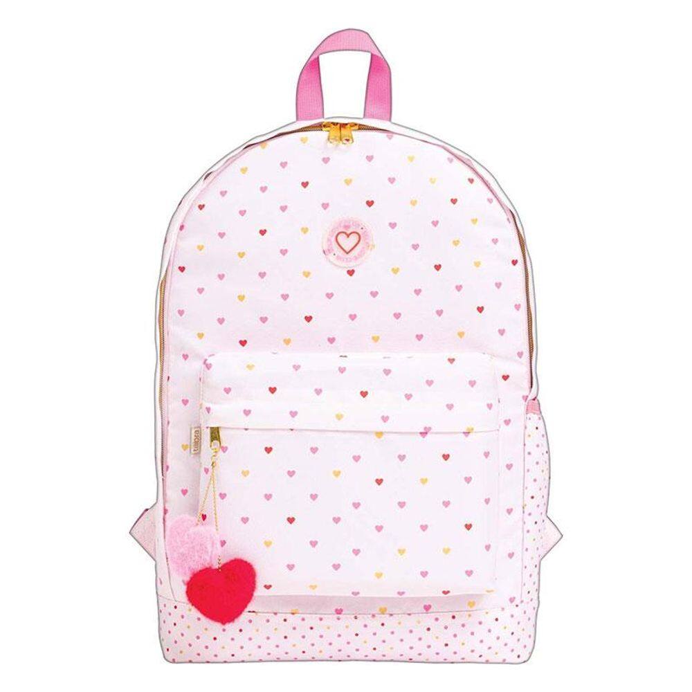 Mochila Escolar Académie Coração Metalizado Rosa - Tilibra