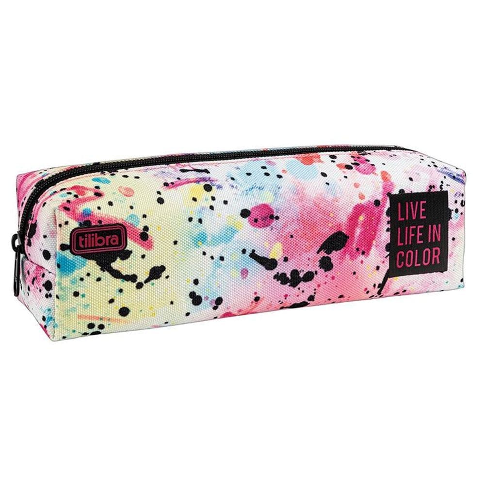 Estojo Escolar Infantil Académie Splashes Branco - Tilibra