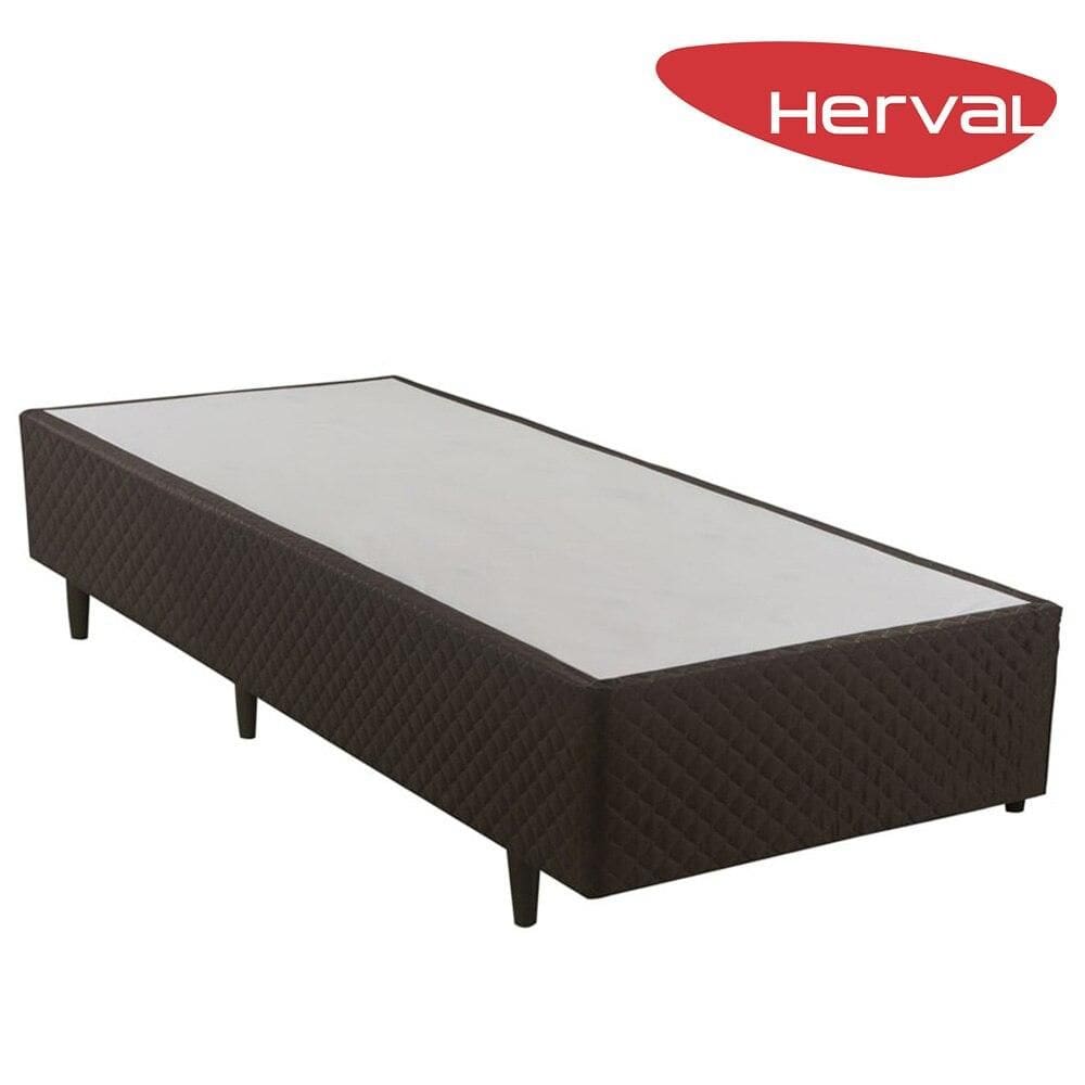 Base Cama Box Solteiro Herval Cardiff 39x88x188 cm, Marrom