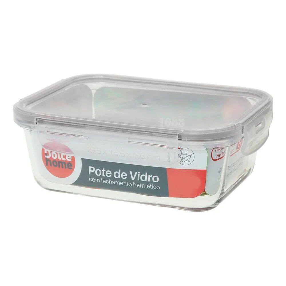 Pote De Vidro Marmita Hermético Mantimentos Cozinha 1 Litro