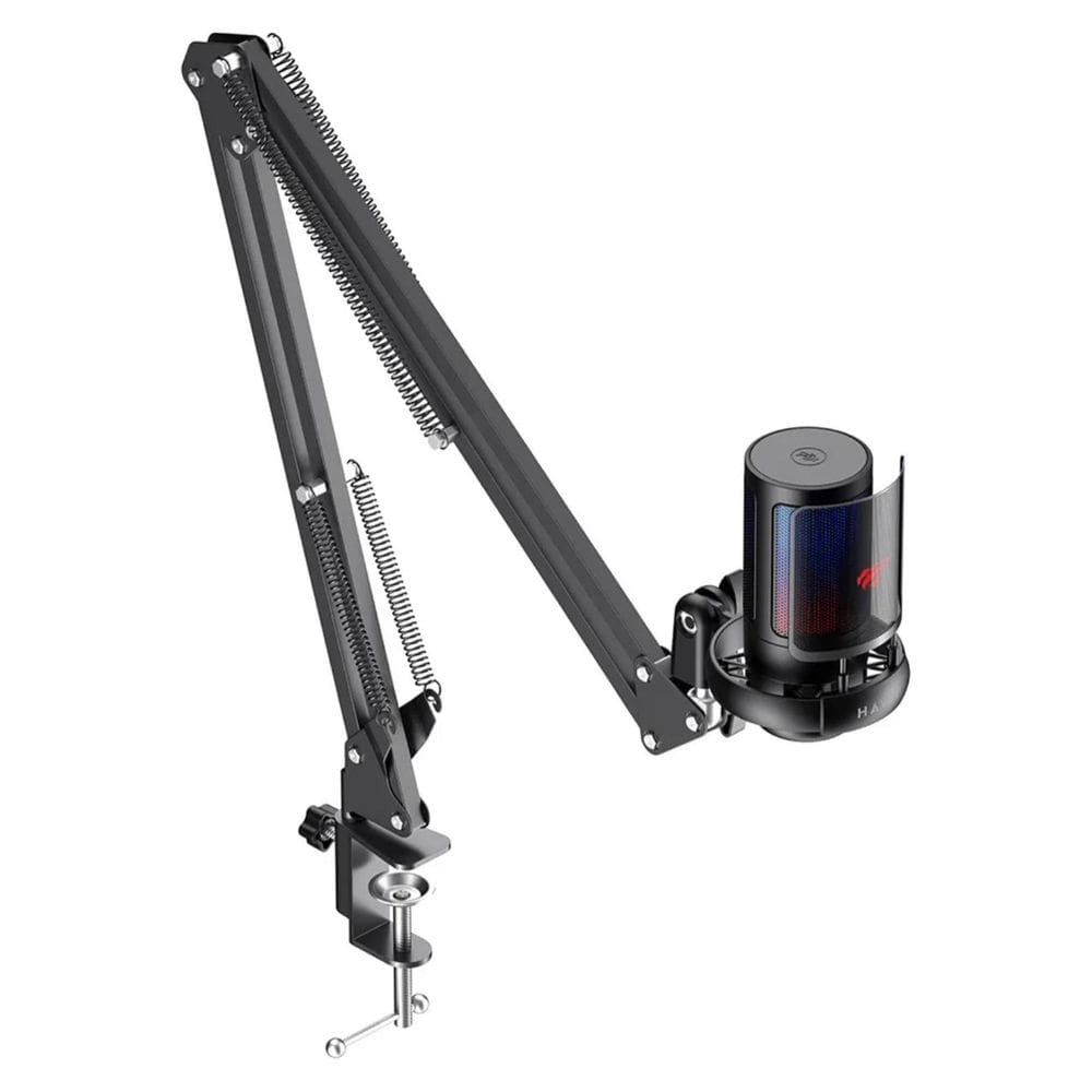 Microfone Gamer Condensador Usb Havit Gk50 Pro Rgb Preto