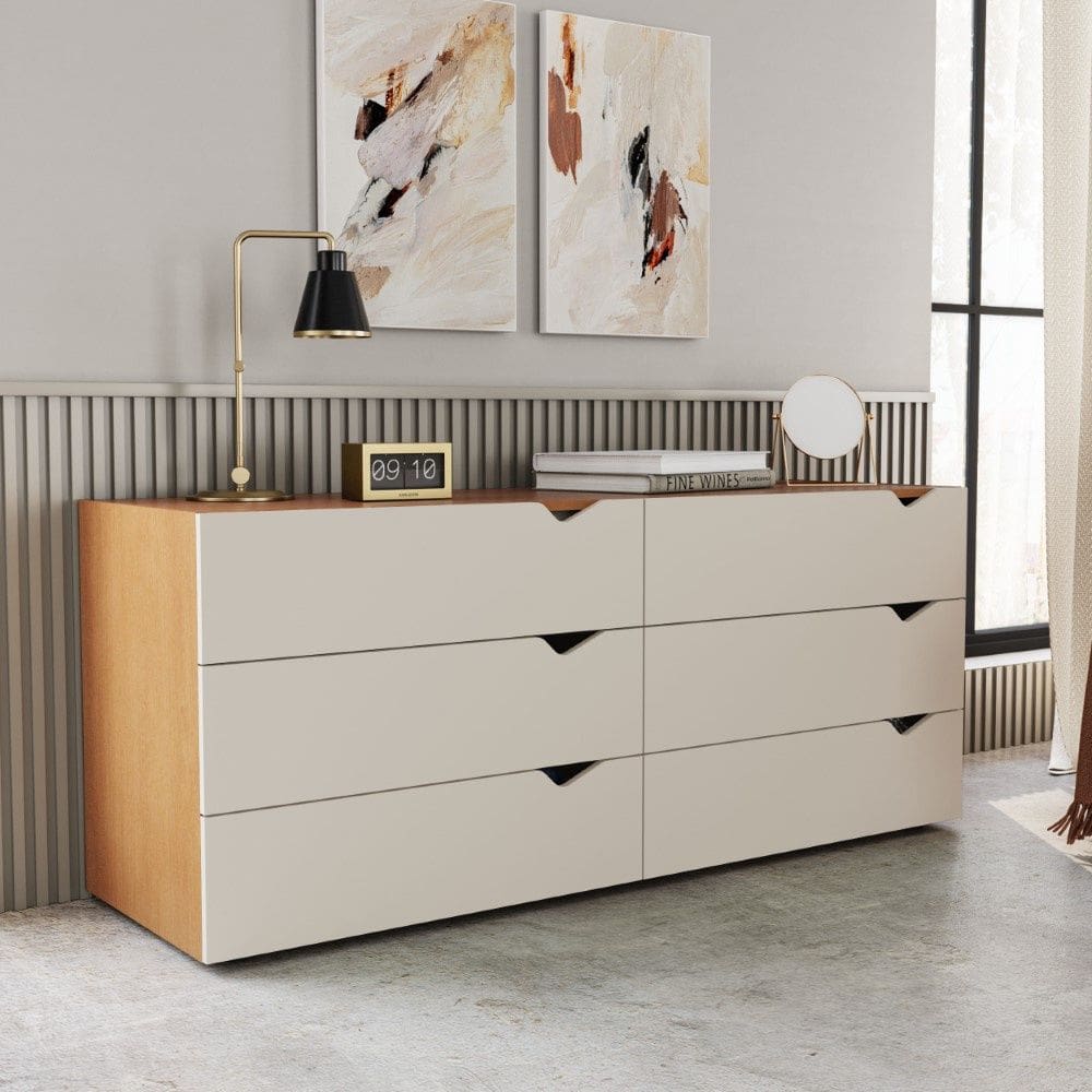 Cômoda 6 Gavetas Porto Freijó Creme Politorno Móveis