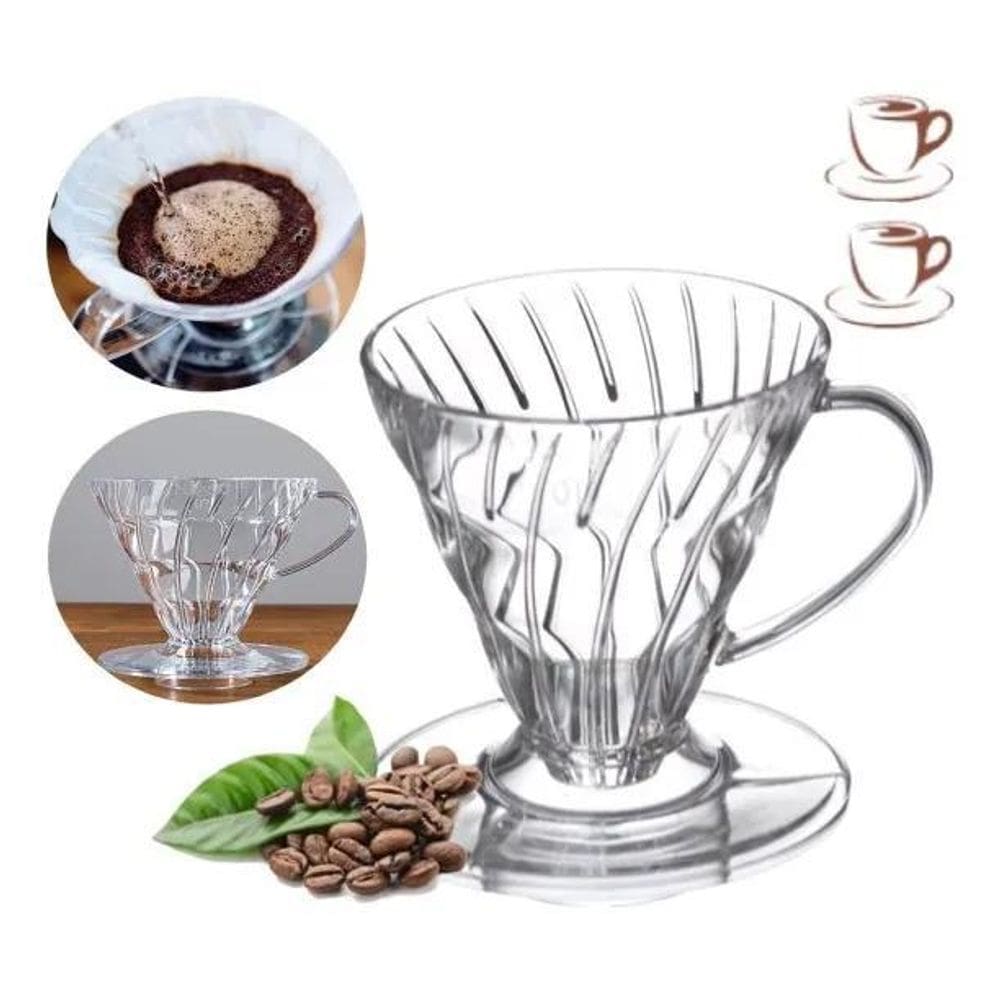 3X Suporte Filtro Coador De Café Chá Acrílico Transparente 1