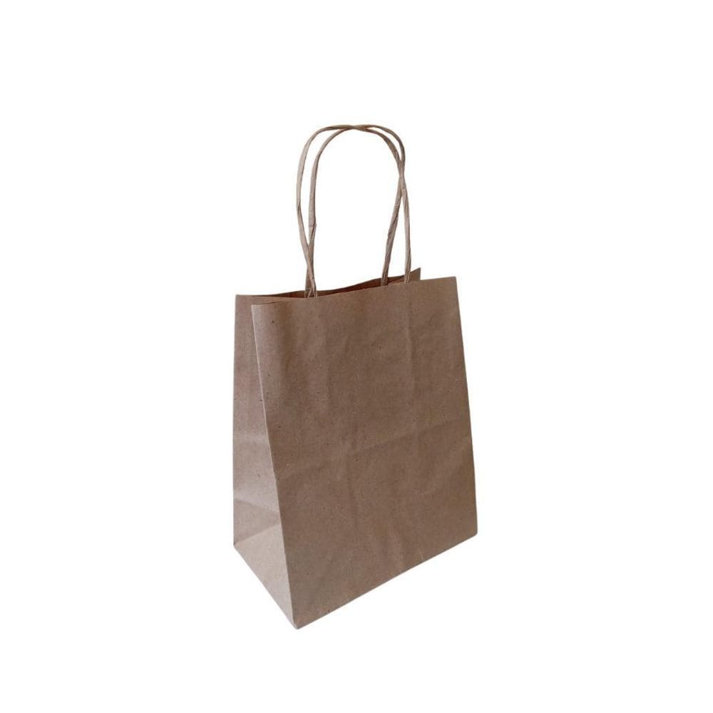 Sacola de Papel Kraft 10 Mini Sacolas 13,5x8x16 cm