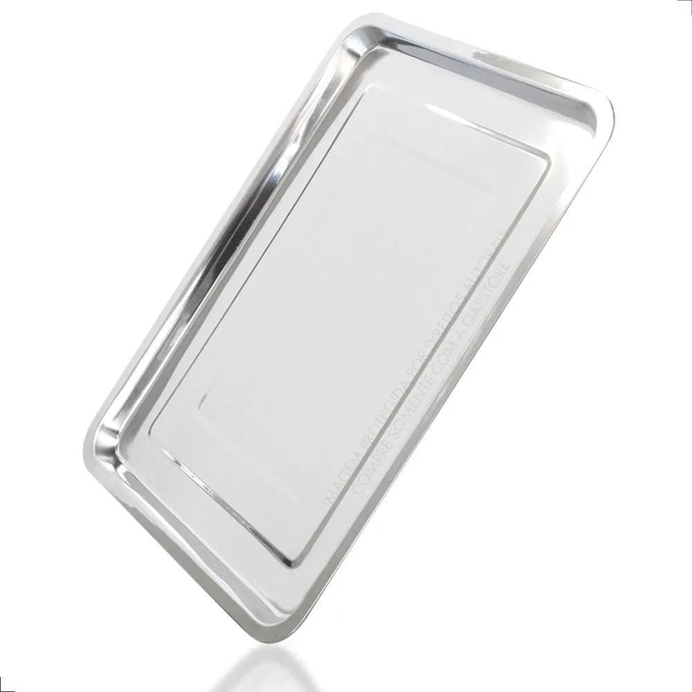 10X Bandeja Aço Inox Retangular Rasa 40X30 Restaurante