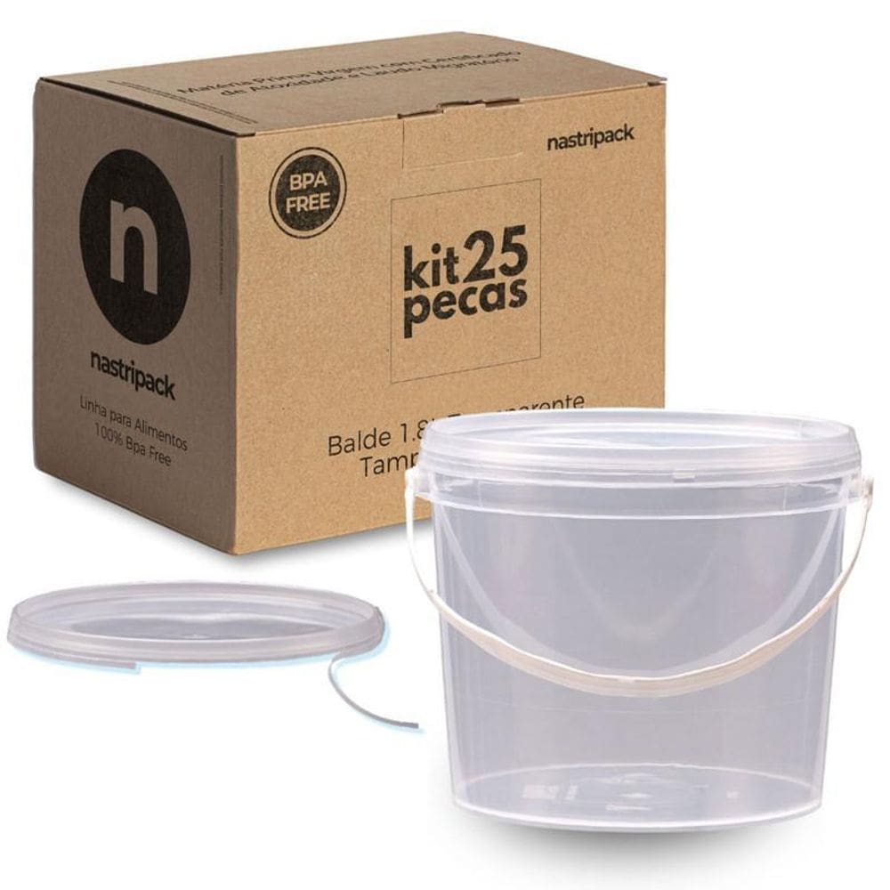 Balde Com Tampa De Vedação Bpa Free 25 Pçs