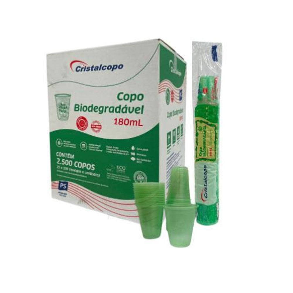 Copo 180Ml Biodegradável Translúcido Cristalcopo 2.500
