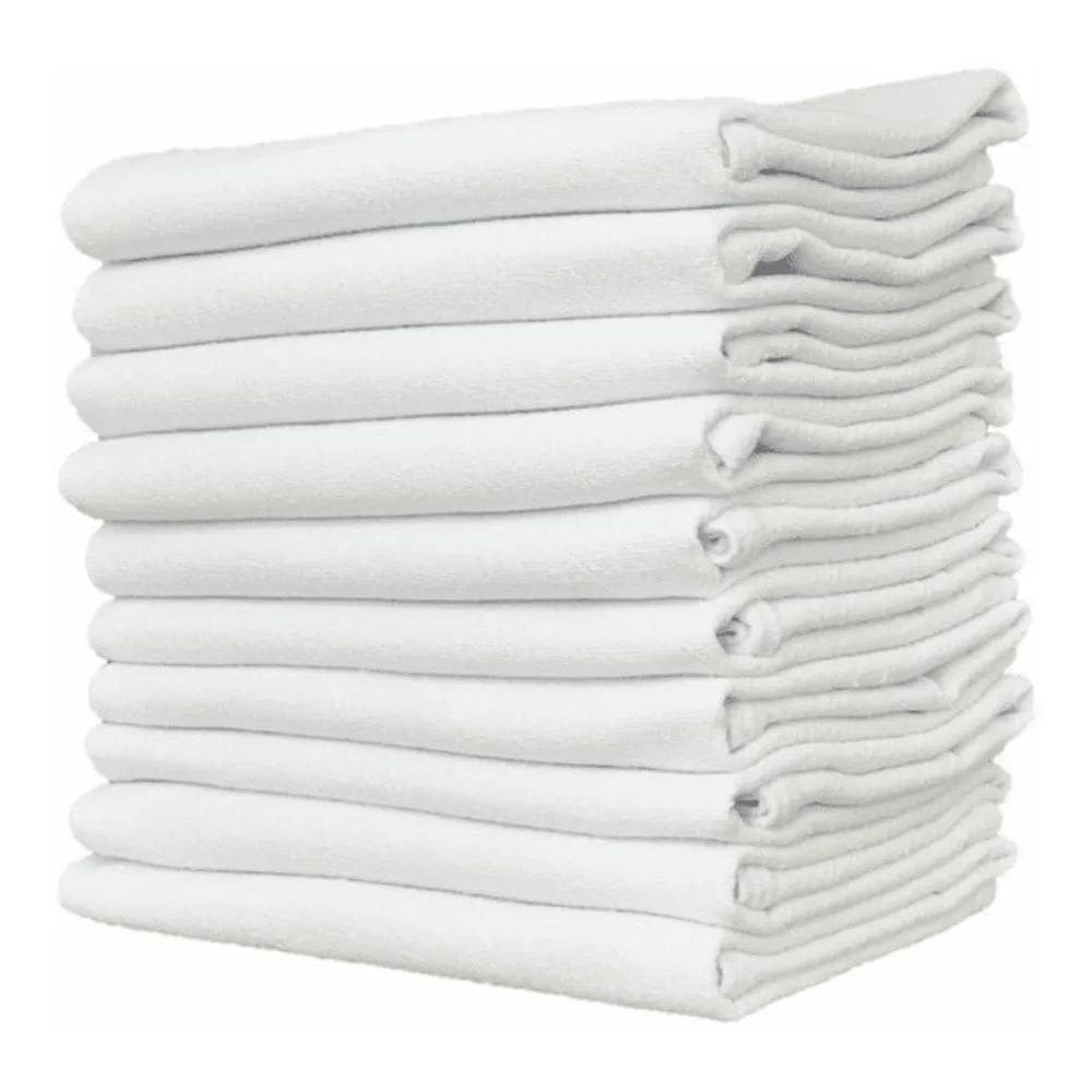 Jogo 10 Pano De Prato Copa Branco Liso Bainha Grosso