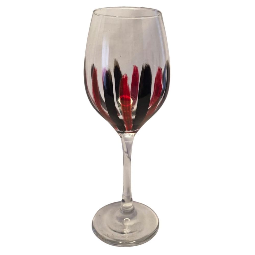 Taça De Vidro Grande 490Ml Vinho Água Preto E Vermelho