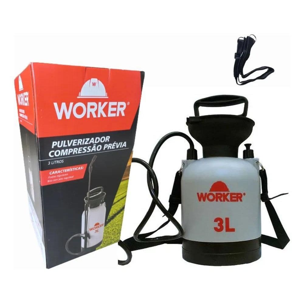 2X Pulverizador Manual Costal 3L Worker Plantas Borrifador H