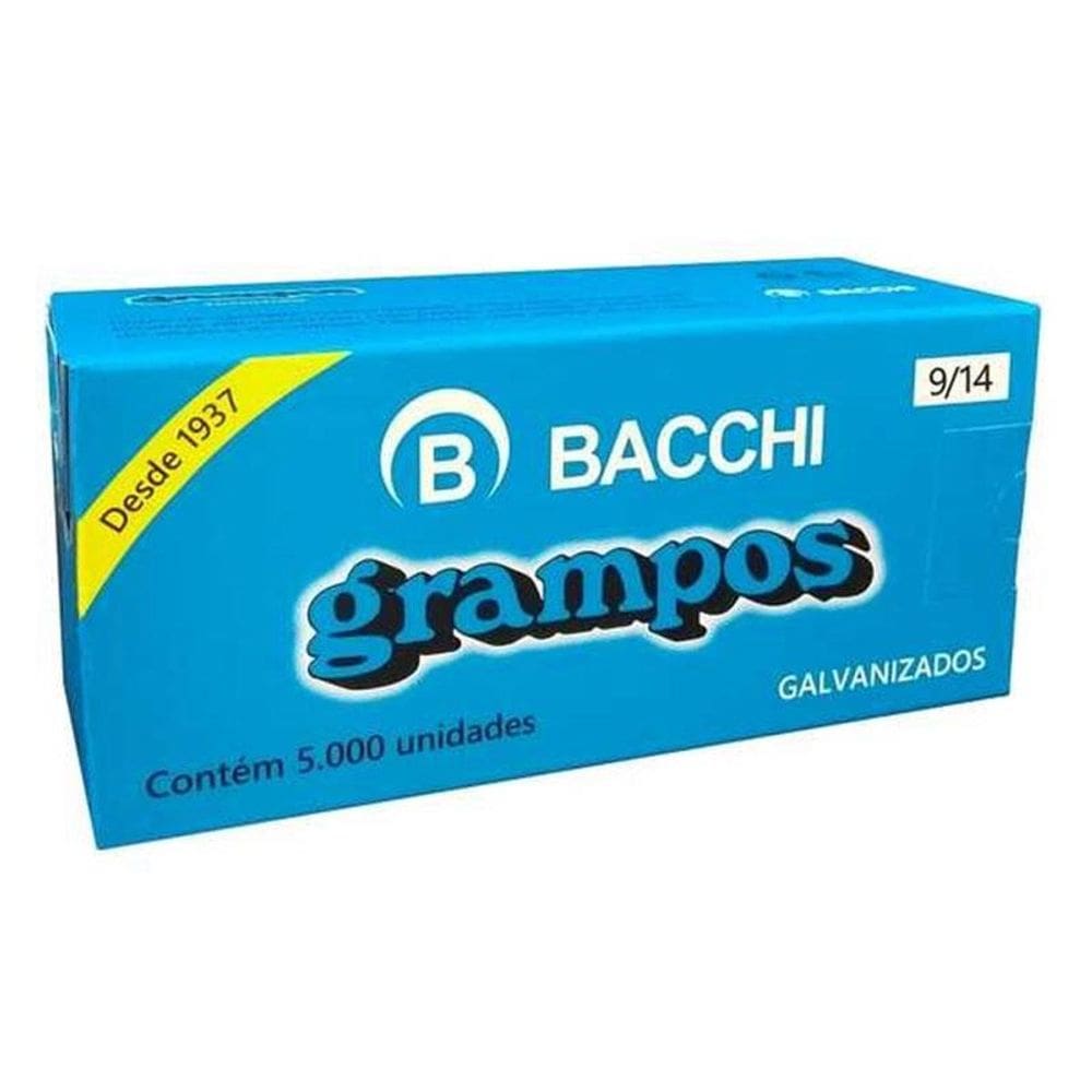 Grampo para Grampeador 9/14 Galvanizados 5000 Unidades - Bacchi