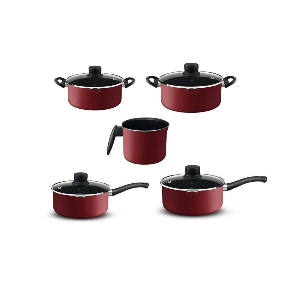 Jogo De Panelas 5 Peças Smart Vermelho Rochedo R2T1Jdc11