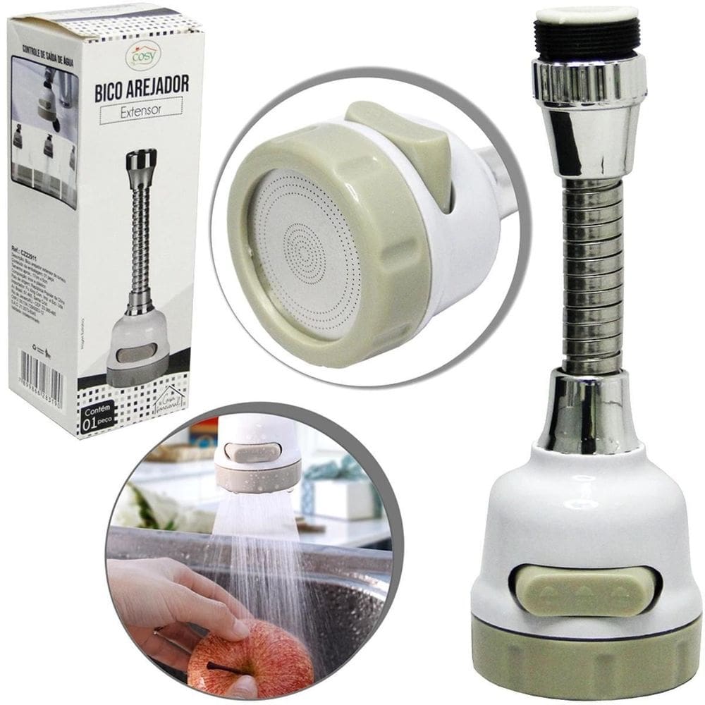 Bico Giratório Torneira Cozinha 360 Graus 3 Jatos Envio