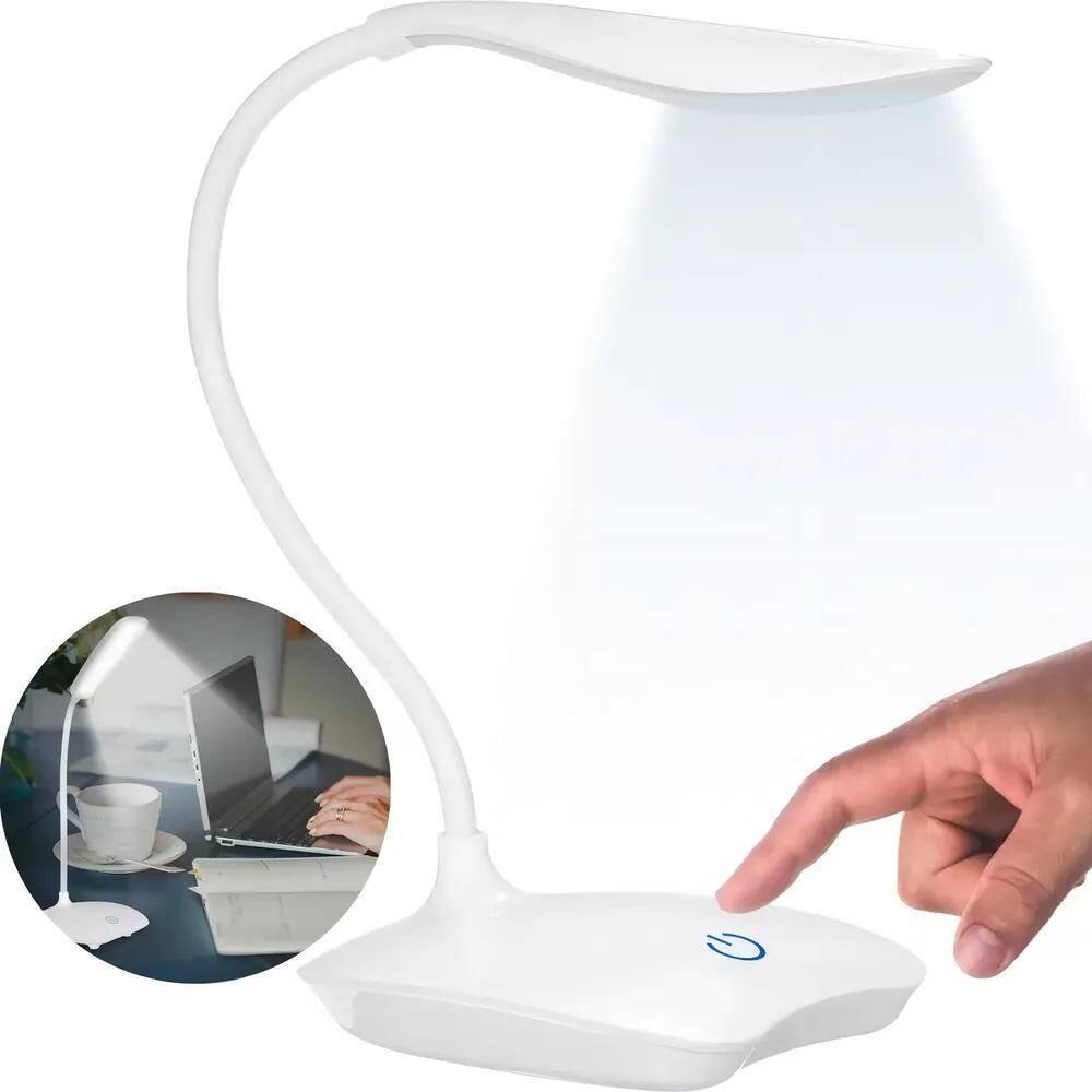 Luminaria De Mesa Abajur Led Usb Flexivel Recarregavel Clip