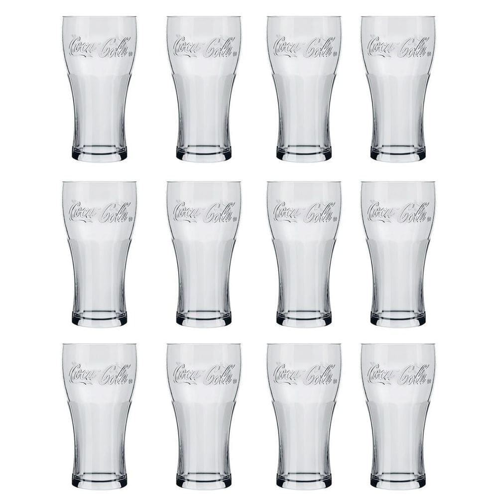 Copo Contour Coca Cola Transparente 300Ml 12 Unidades Nadir