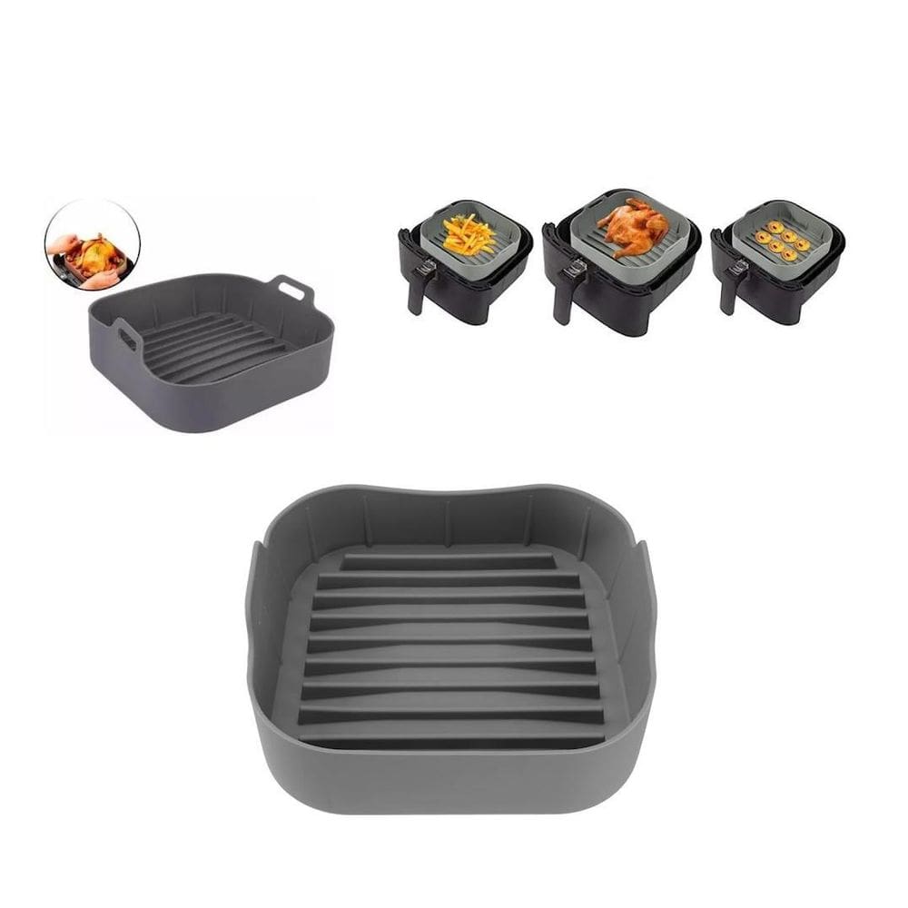 Forma Silicone Reforçada Cesto Quadrada Fritadeira Airfryer