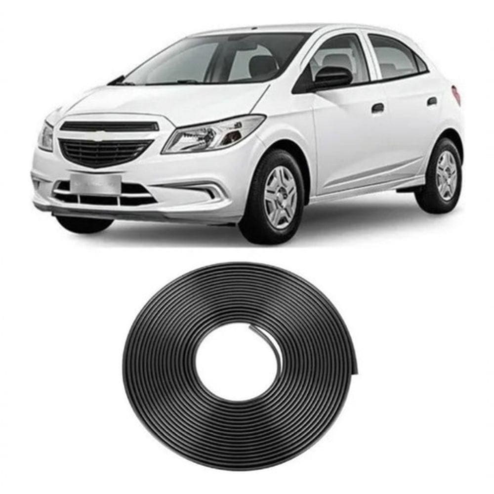 Borracha Protetora Borda Porta Preta Onix 4 Portas 10m Mini [f103]