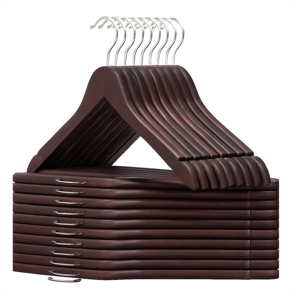 Kit 50 Cabide De Madeira Para Organização De Roupas