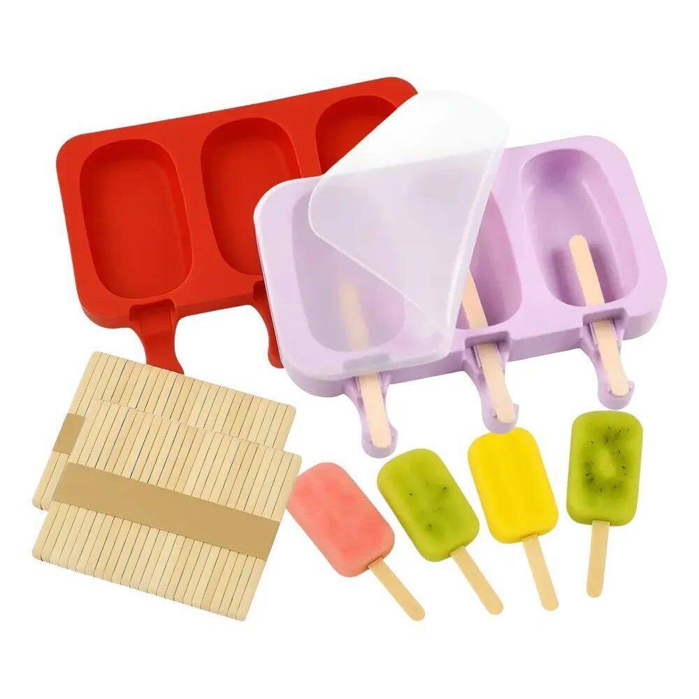 Kit 2 Forma De Silicone Molde Para Fazer Picolé Sorvete Fabr