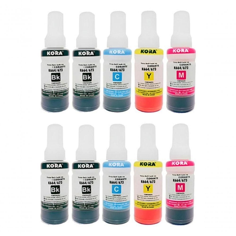 Kit Refil Tinta T664 Epson Preto Ciano Magenta Amarelo