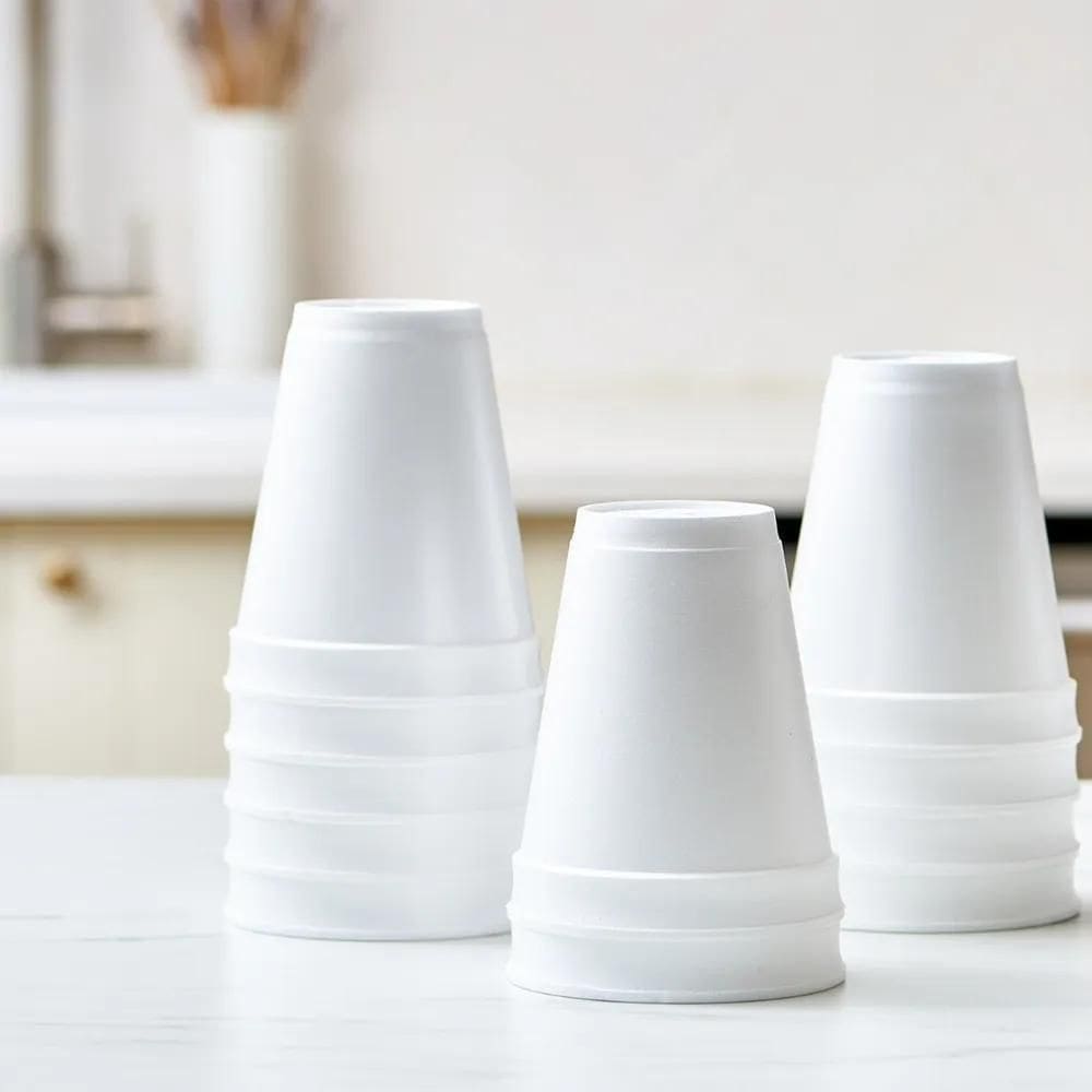 Copo Termico Isopor Descartavel 240Ml Com 100 Un Cor Branco