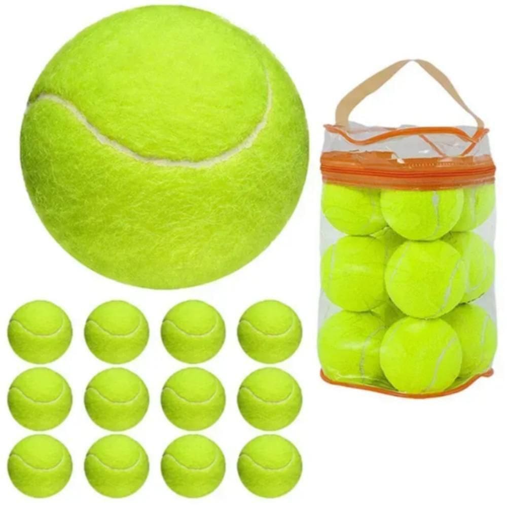 Bola De Tenis Championship Bolsa 12 Bolinhas Verde Kit Mala Transporte Treino Werkon