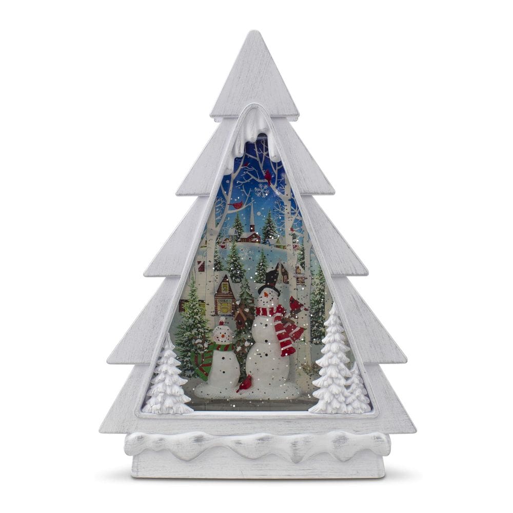 Lanterna Mesa Arvore De Natal Musical Importada Resina 28Cm