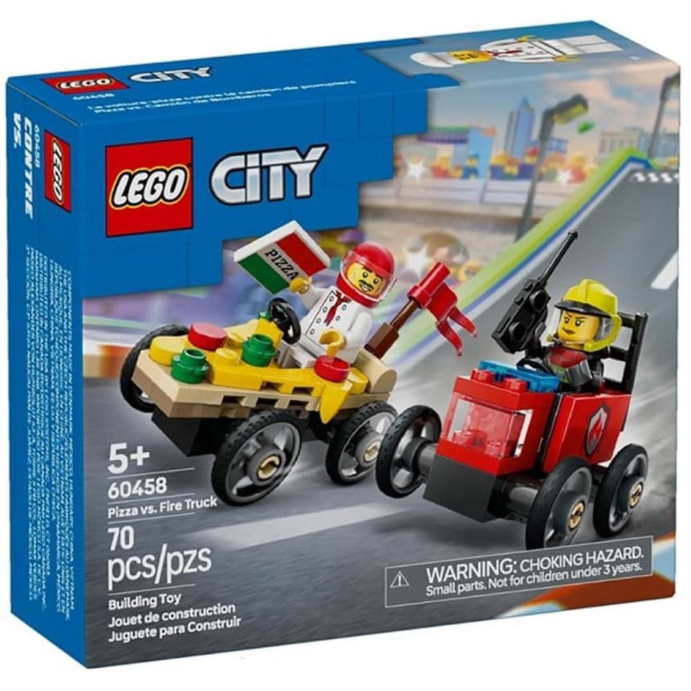 Lego CITY PACK de Carros de Corrida Pizza VS Caminhao dos Bombeiros 60458