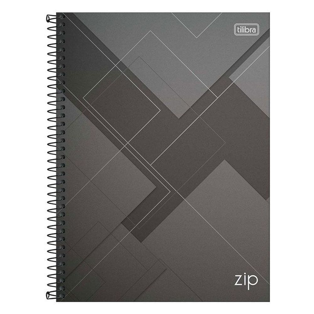 Caderno Espiral Universitário Zip 10 Matérias 200 Folhas Cinza - Tilibra